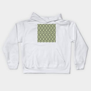 Blue and green diamond motif pattern Kids Hoodie